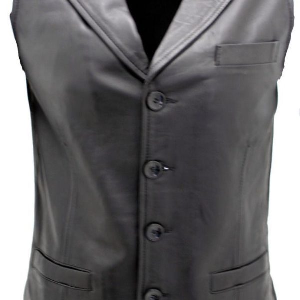 Mens Classic Leather Waistcoat-Gosport