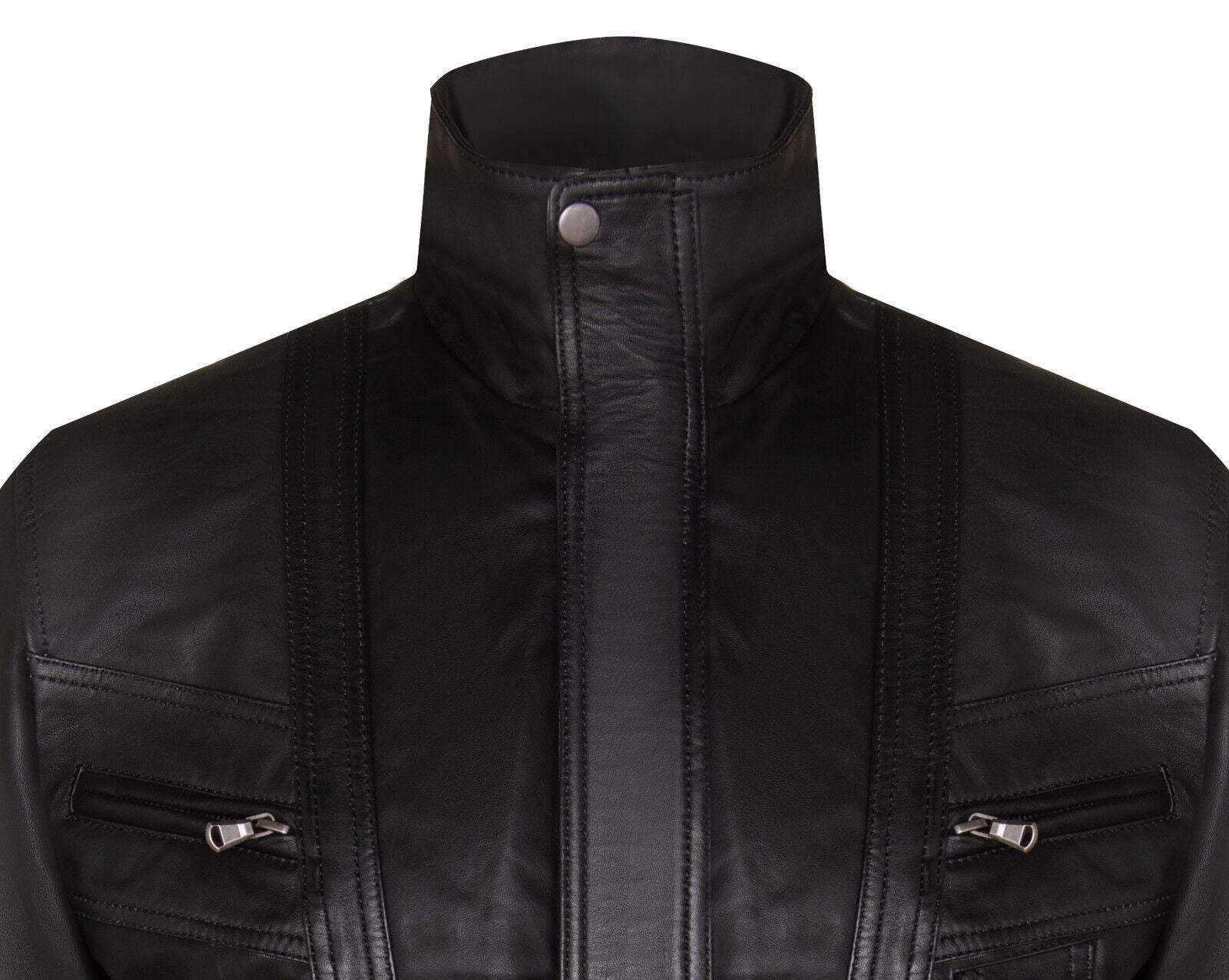 Mens Classic Leather Bluson Bomber Jacket-Cranbrook - Image 6