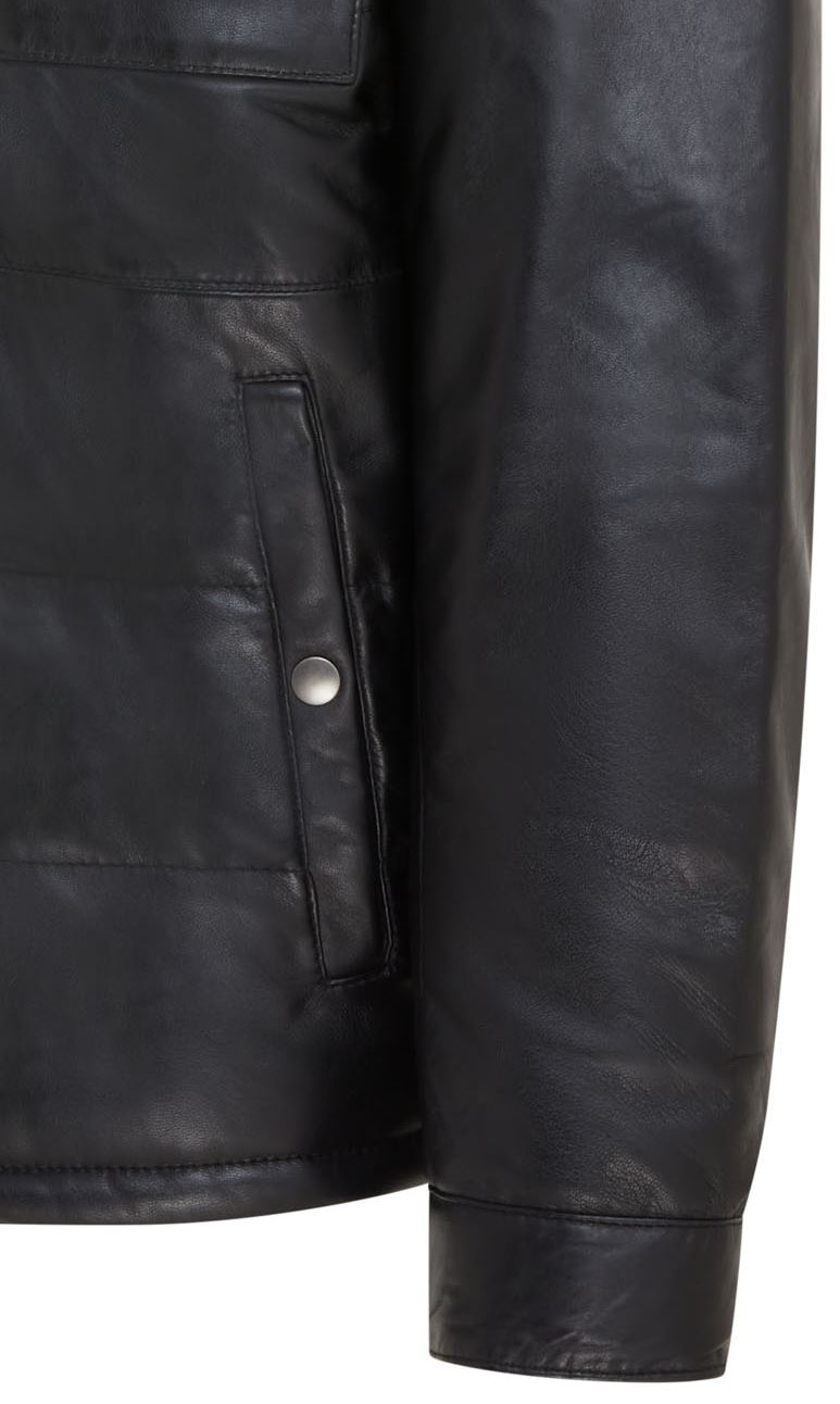 Mens Leather Puffer Quilted Jacket - Farsund - Image 12