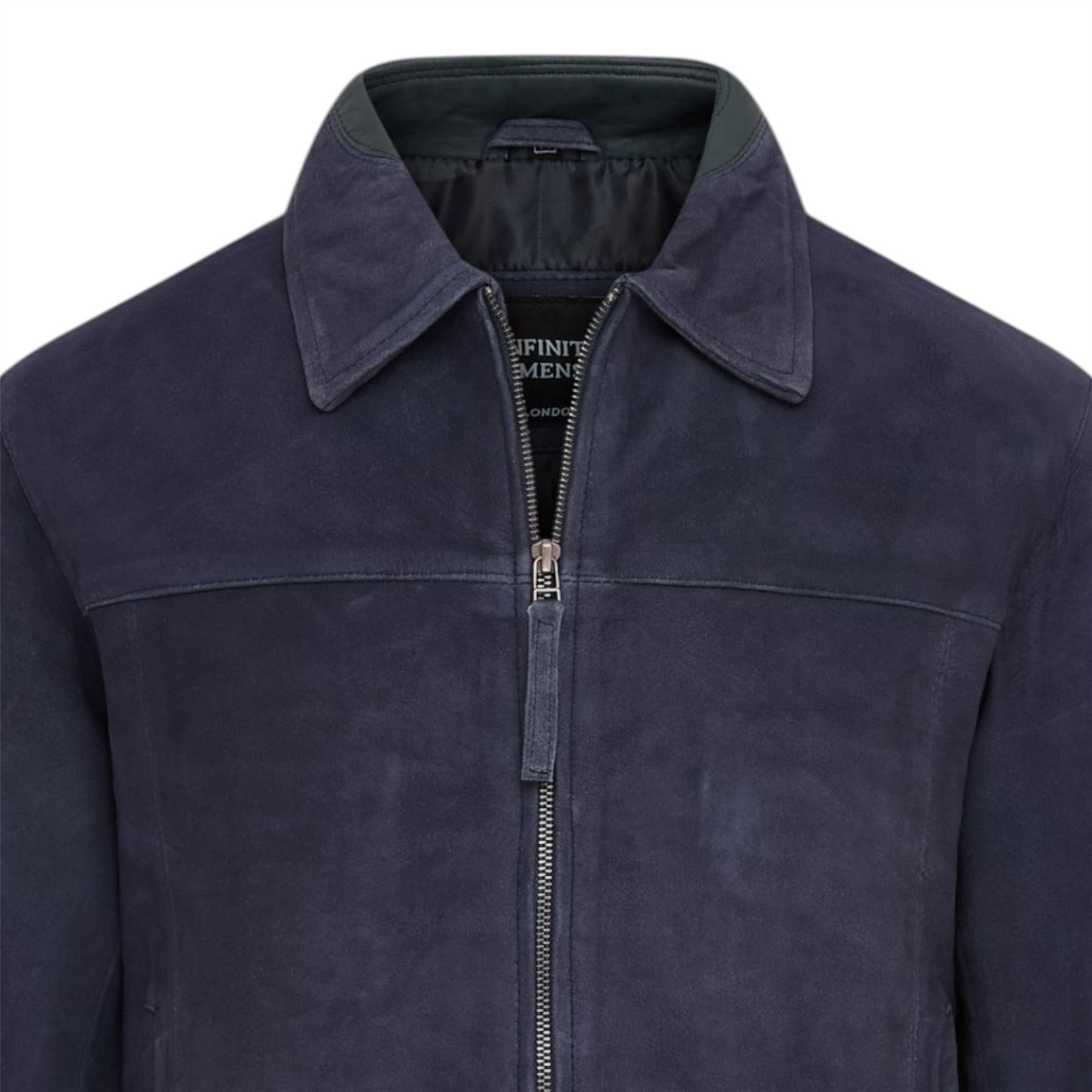Mens Retro Classic Suede Leather Harrington Biker Jacket - Bryne - Image 24