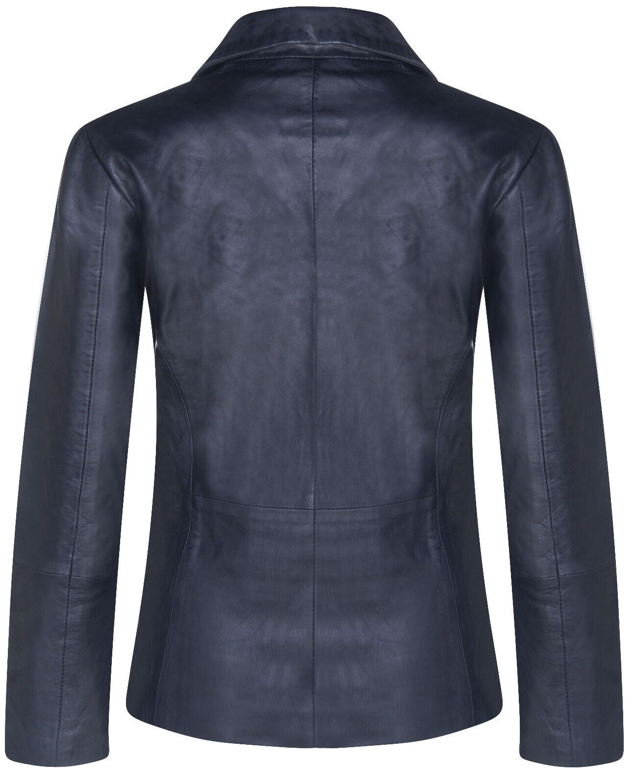 Womens One Button Leather Blazer Jacket-Newhaven - Image 3