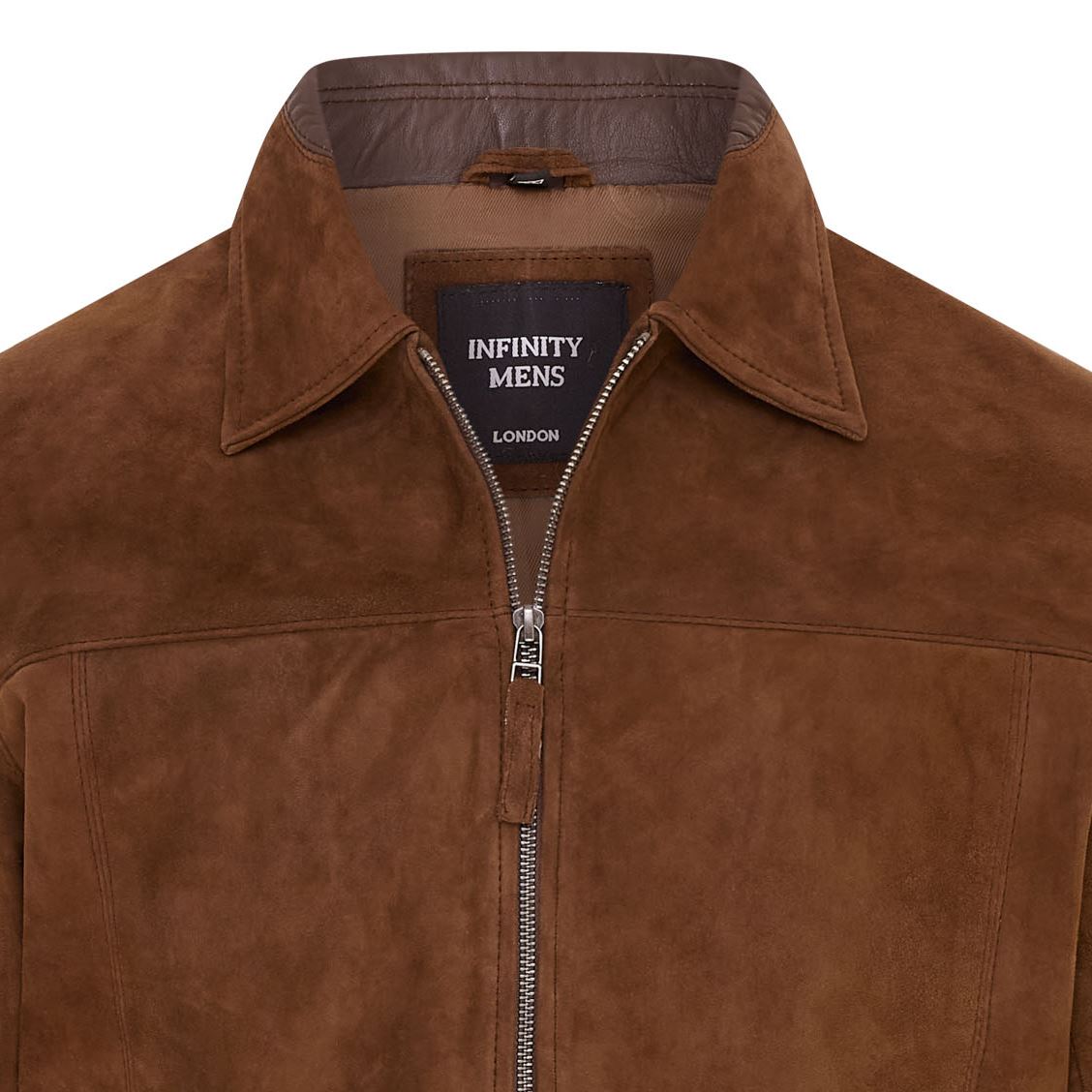 Mens Retro Classic Suede Leather Harrington Biker Jacket - Bryne - Image 11