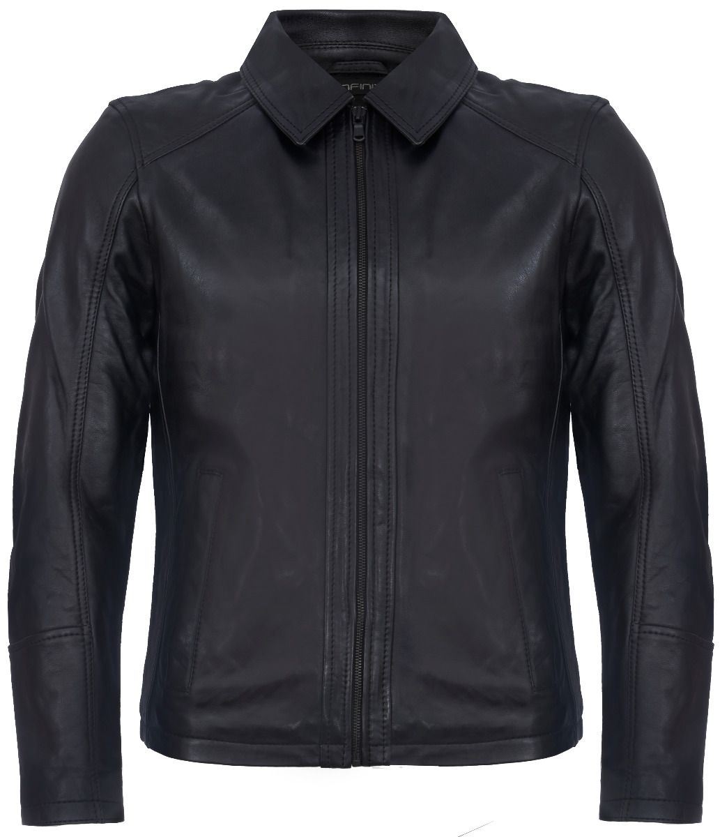 Mens Classic Harrington Leather Jacket-Southsea - Image 6