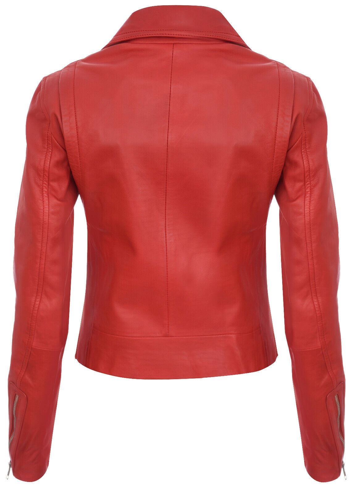 Womens Smart Leather Biker Jacket-Matlock - Image 7