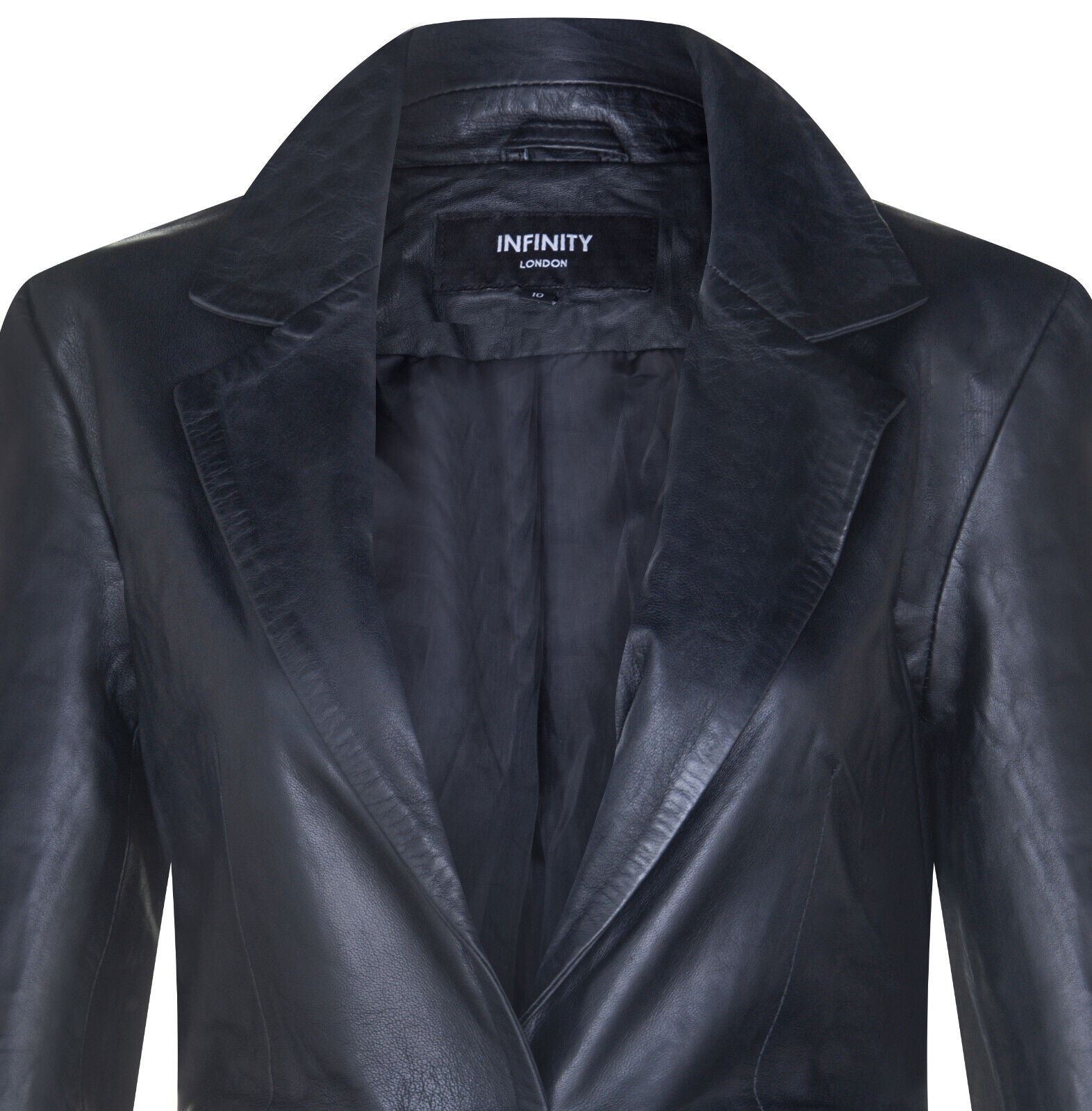 Womens One Button Leather Blazer Jacket-Newhaven - Image 4
