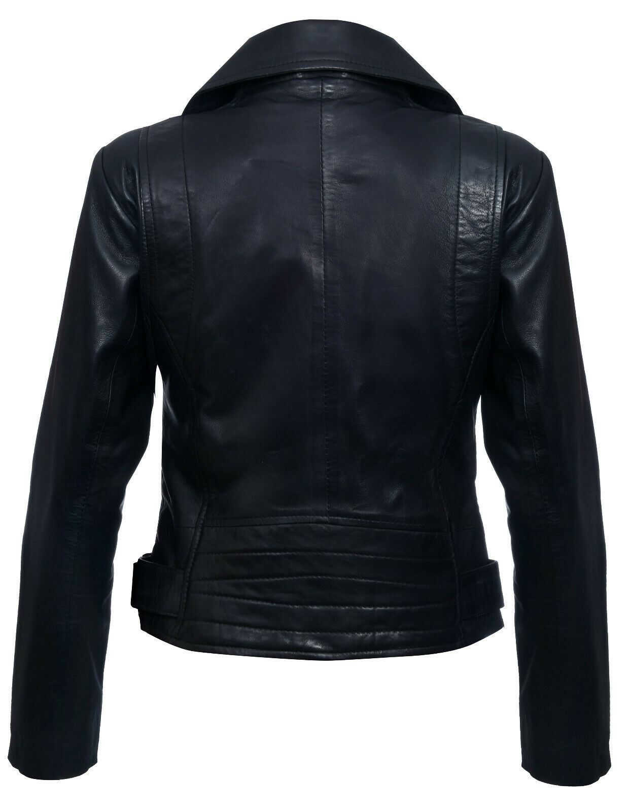 Womens Vintage Leather Biker Jacket-Luton - Image 7