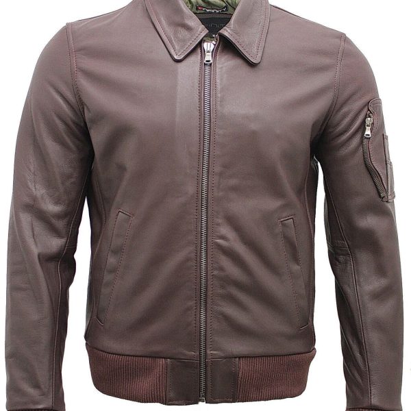 Mens Cowhide A2 Leather Bomber Jacket-Chingford