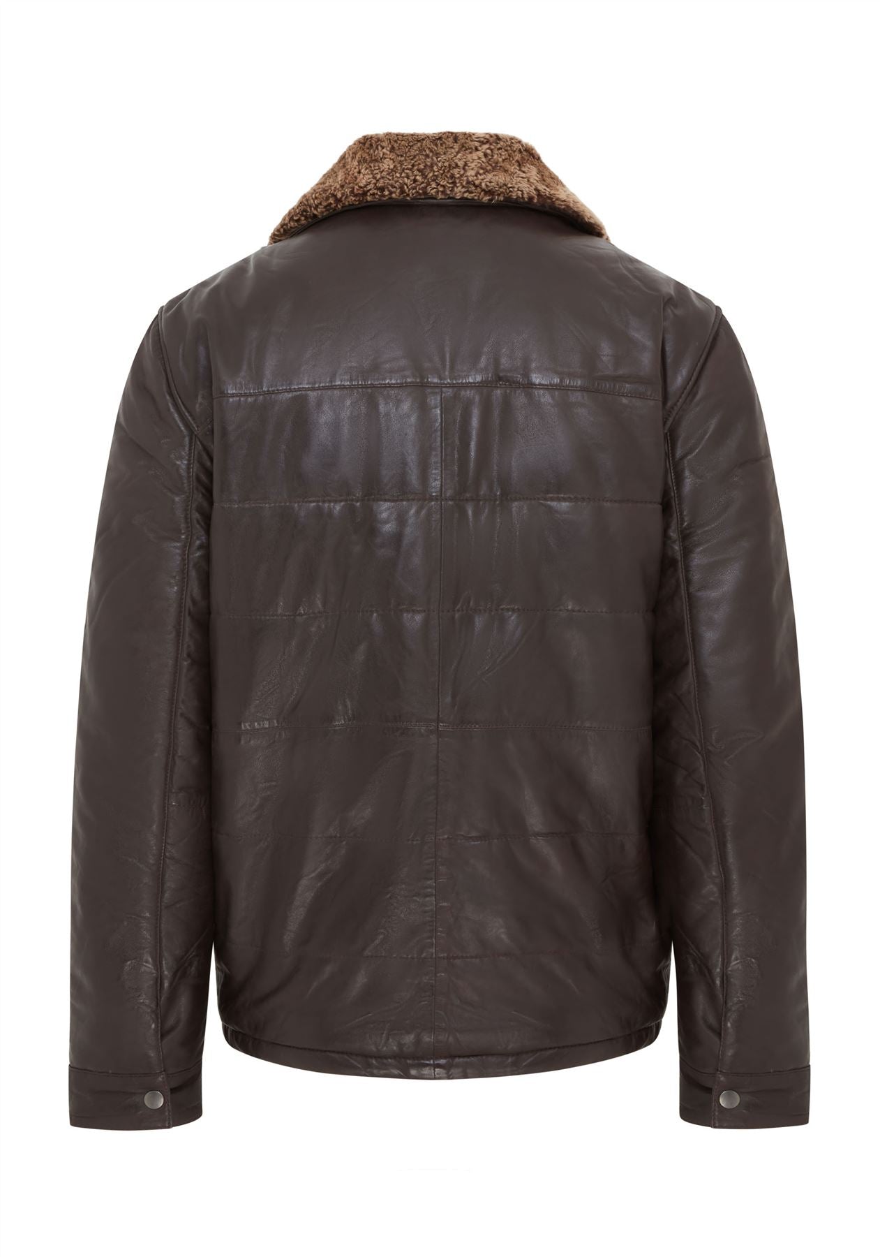 Mens Leather Puffer Quilted Jacket - Farsund - Image 4
