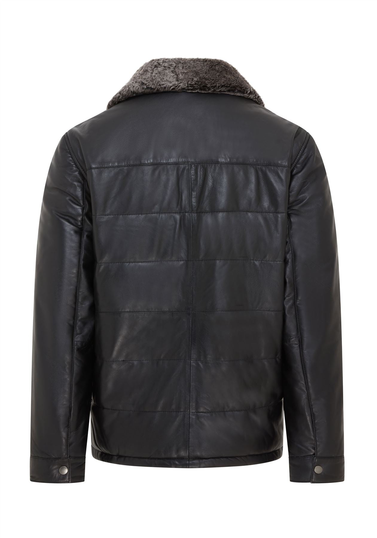 Mens Leather Puffer Quilted Jacket - Farsund - Image 10