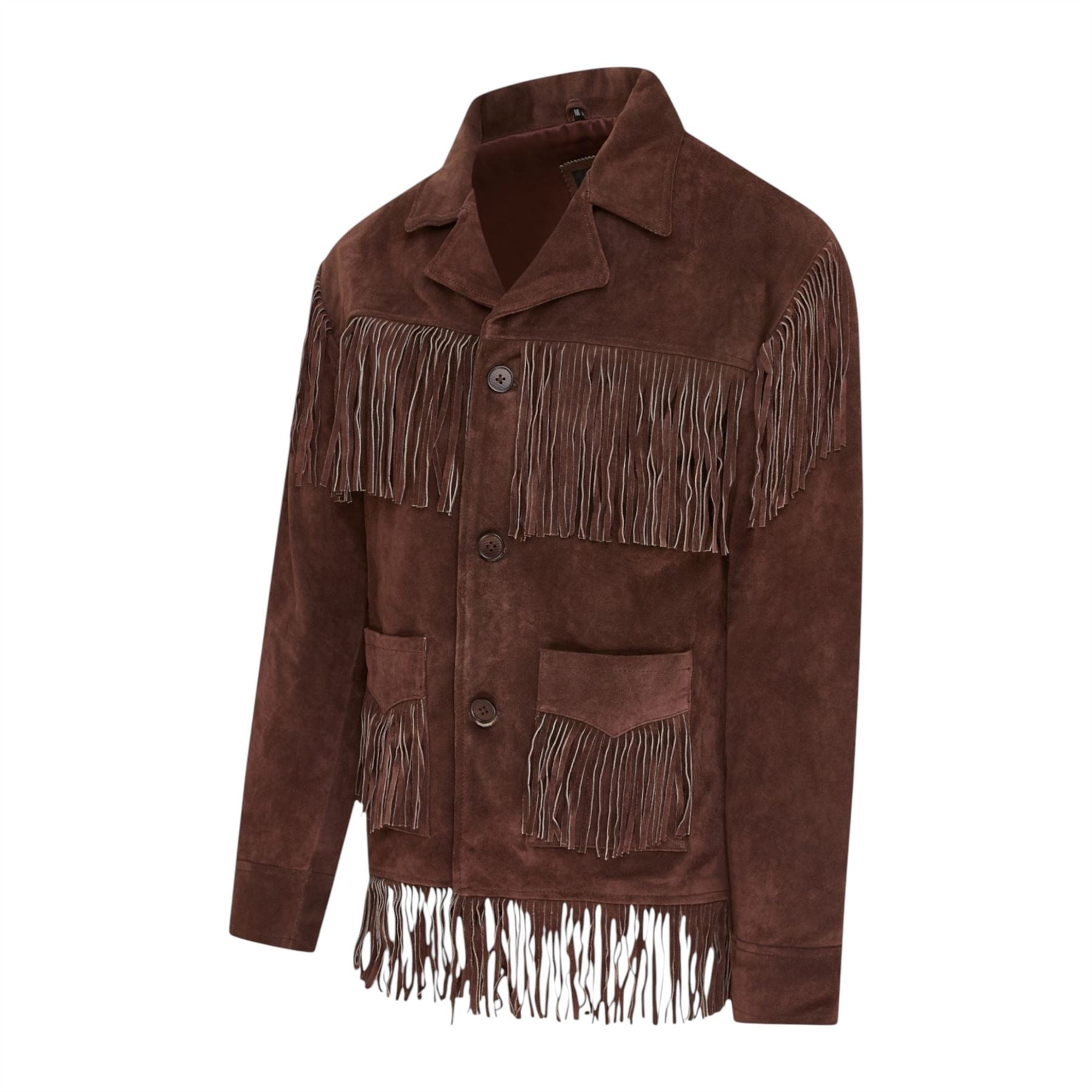 Men's Retro Cowboy Suede Leather Fringe Jacket - Western - Image 12