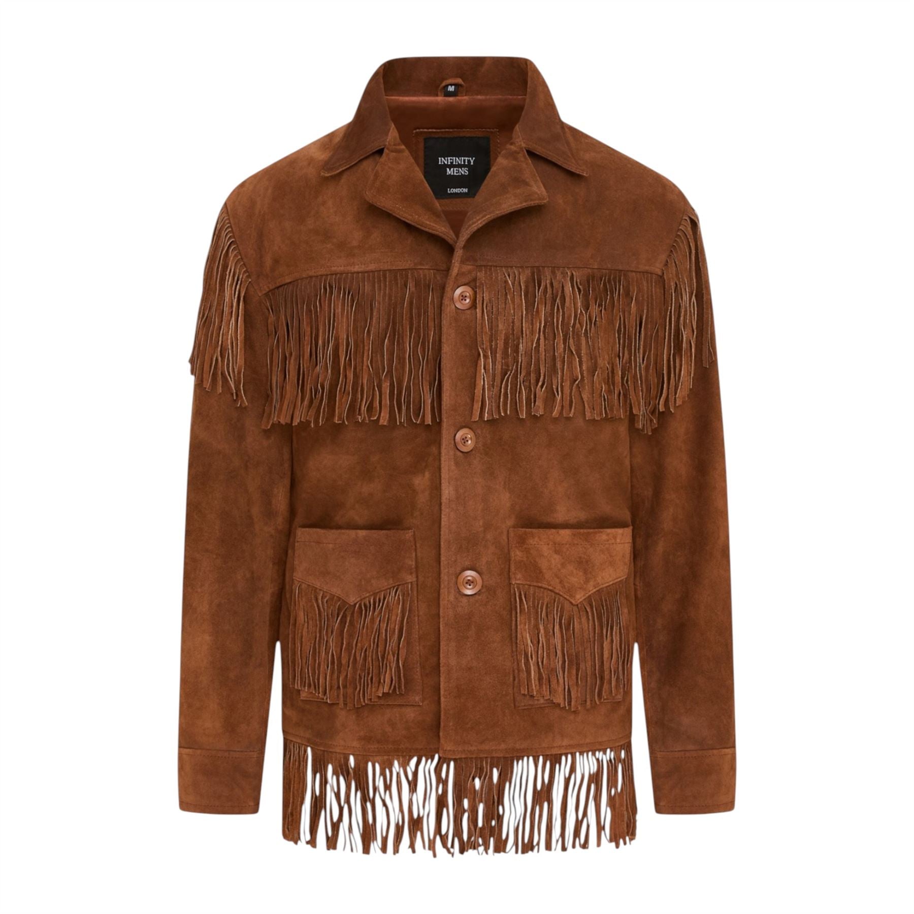 Men's Retro Cowboy Suede Leather Fringe Jacket - Western - Image 3