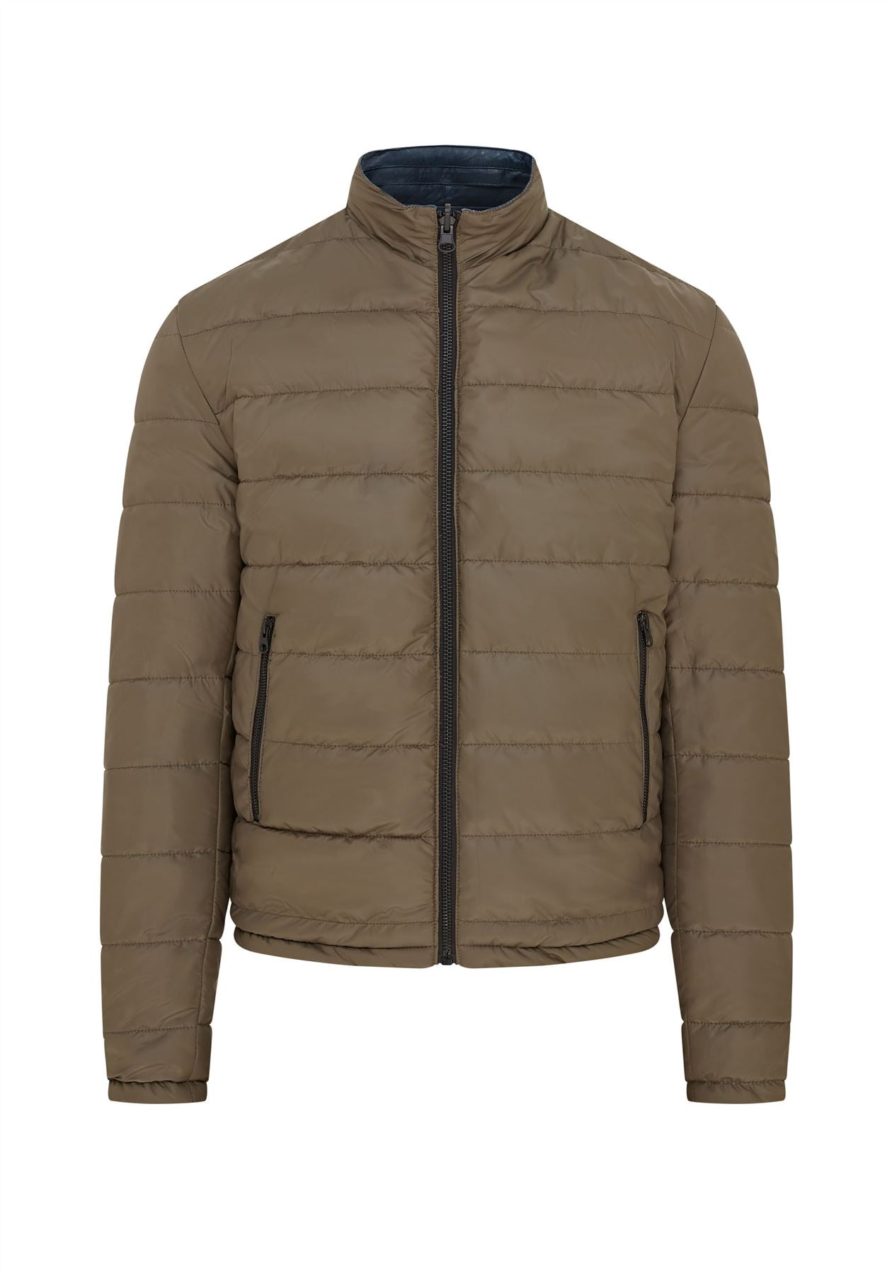 Mens Hooded Reversible Bomber Leather Jacket - Raufoss - Image 3