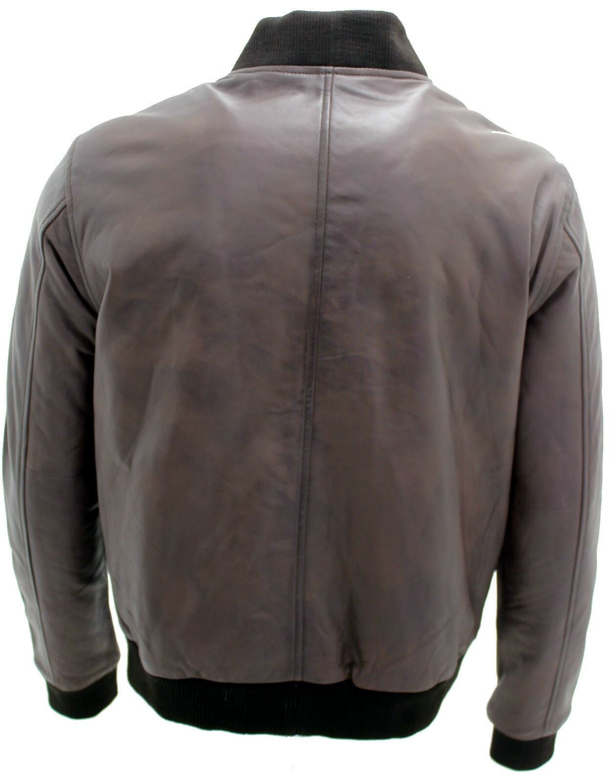 Mens Varsity Leather Bomber Jacket-Camelford - Image 9