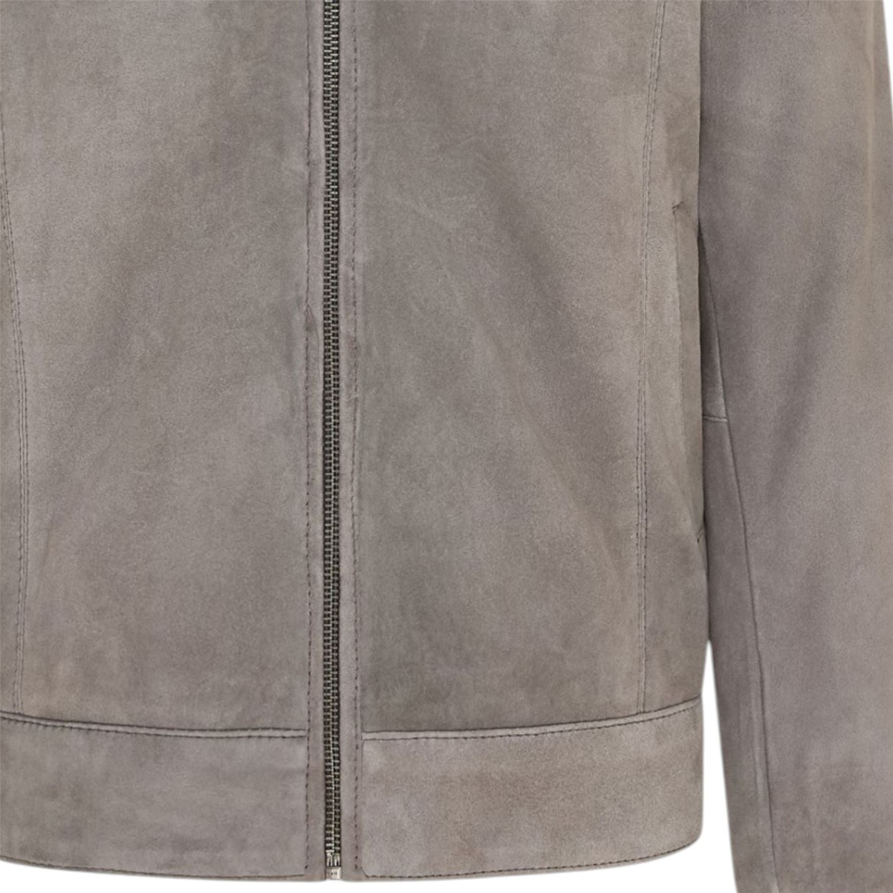 Mens Retro Classic Suede Leather Harrington Biker Jacket - Bryne - Image 18