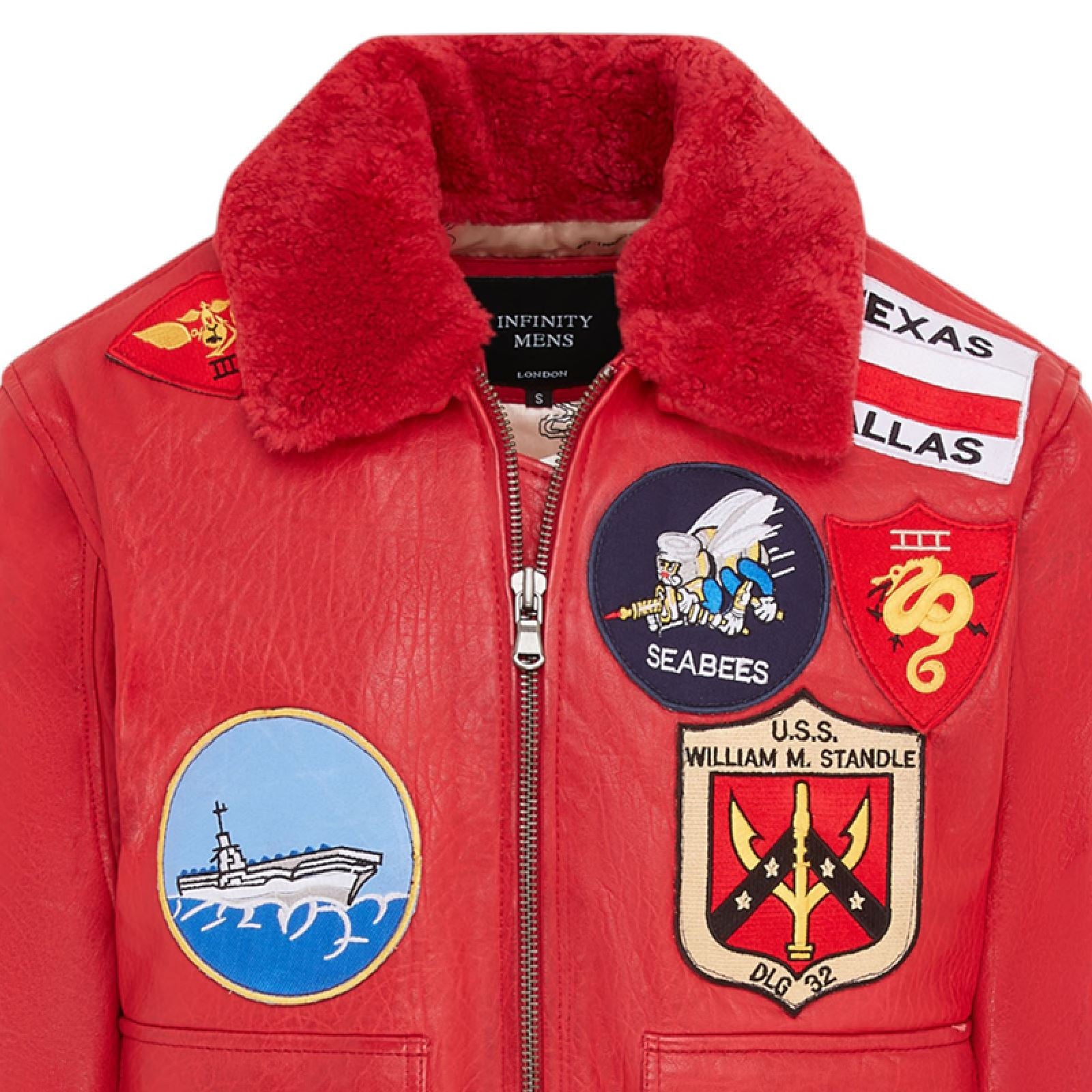 Mens A2 Top Gun Leather Bomber Jacket-Camborne - Image 17