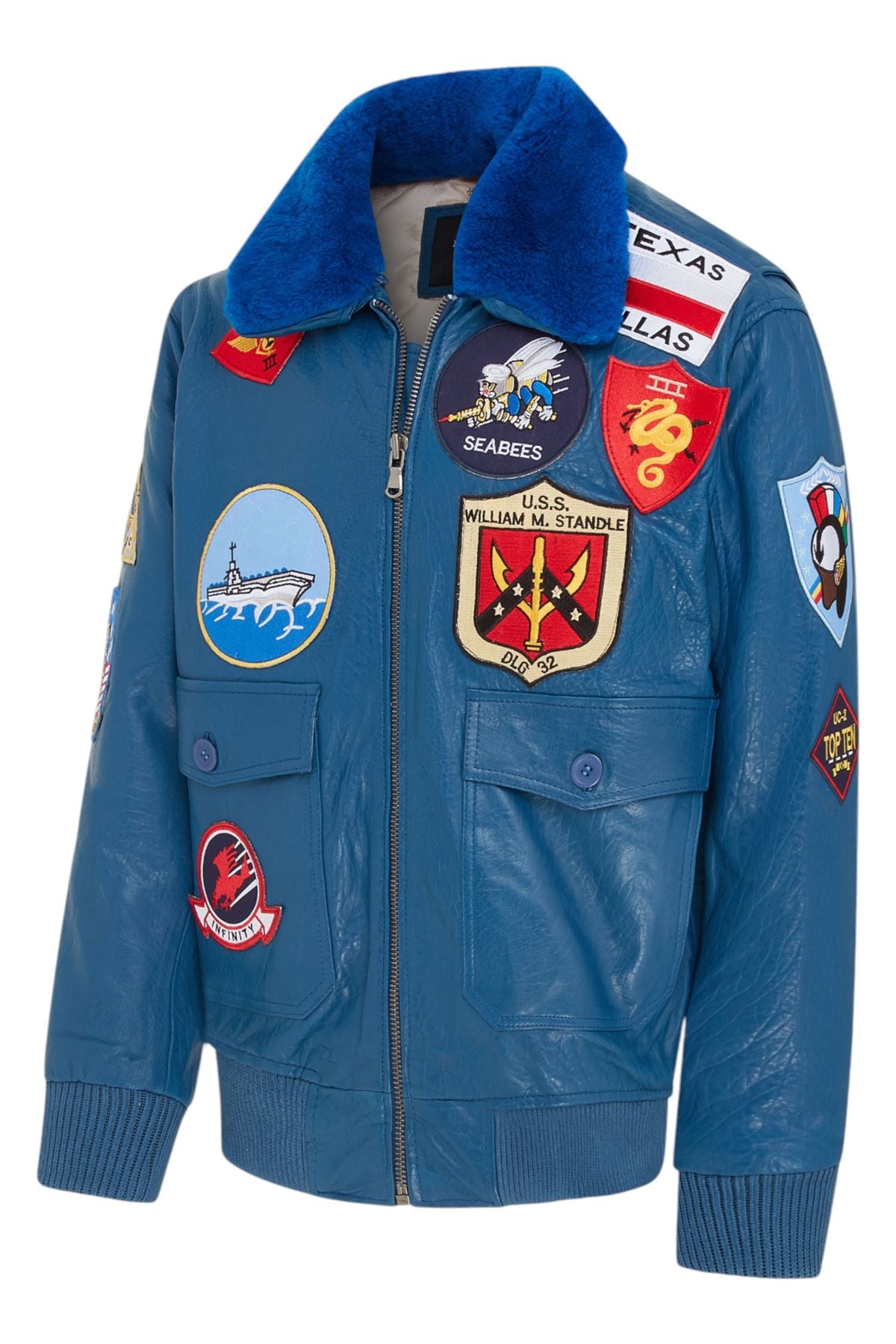 Mens A2 Top Gun Leather Bomber Jacket-Camborne - Image 25