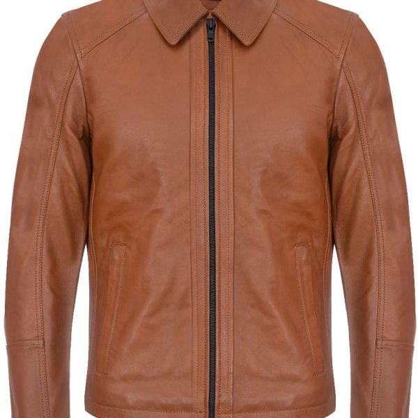 Mens Classic Harrington Leather Jacket-Southsea