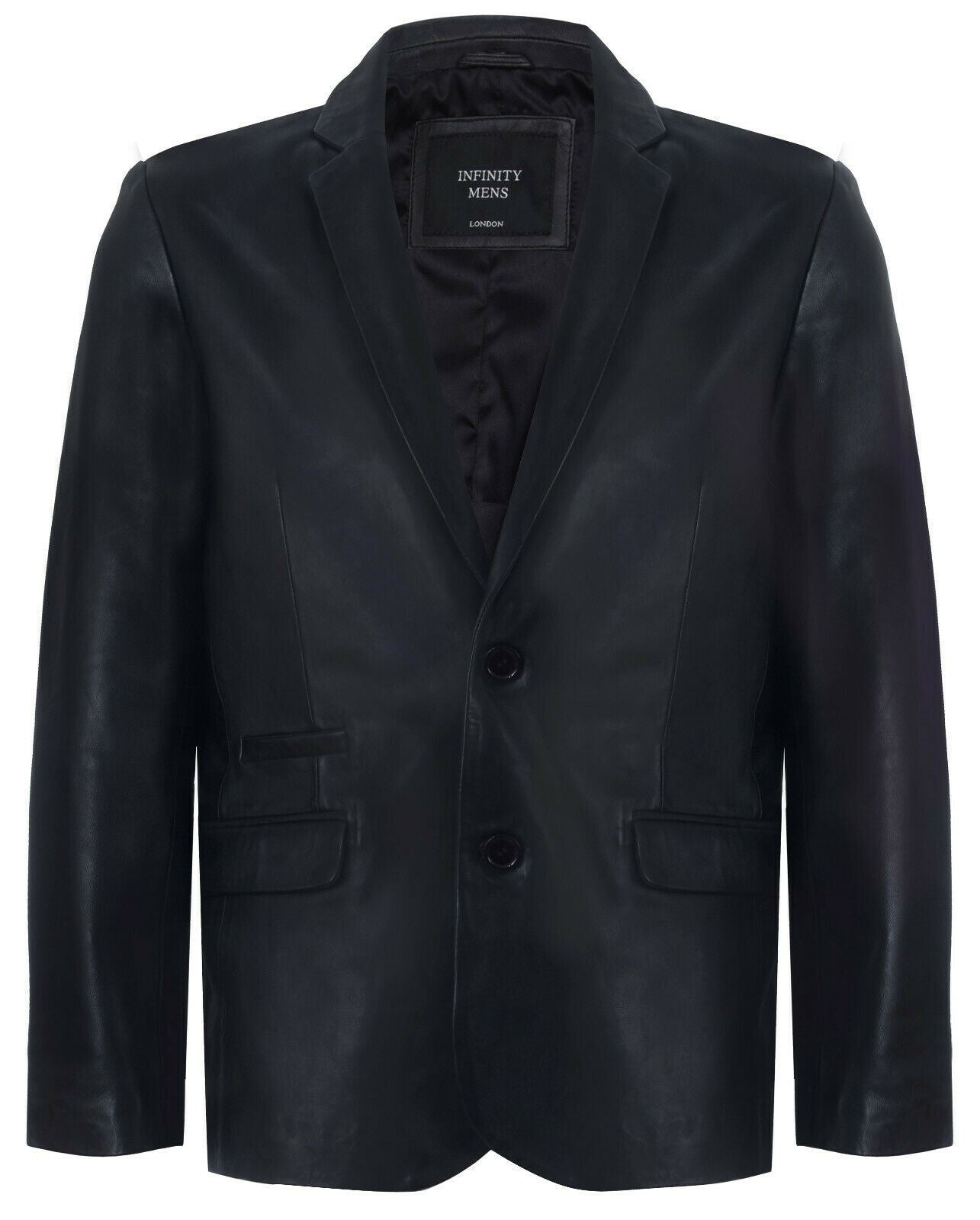 Mens Leather Classic 2 Button Blazer Jacket-Dronfield - Image 5