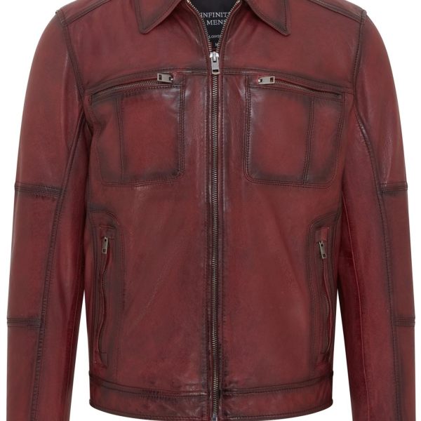 Mens Classic Leather Biker Jacket - Bettles