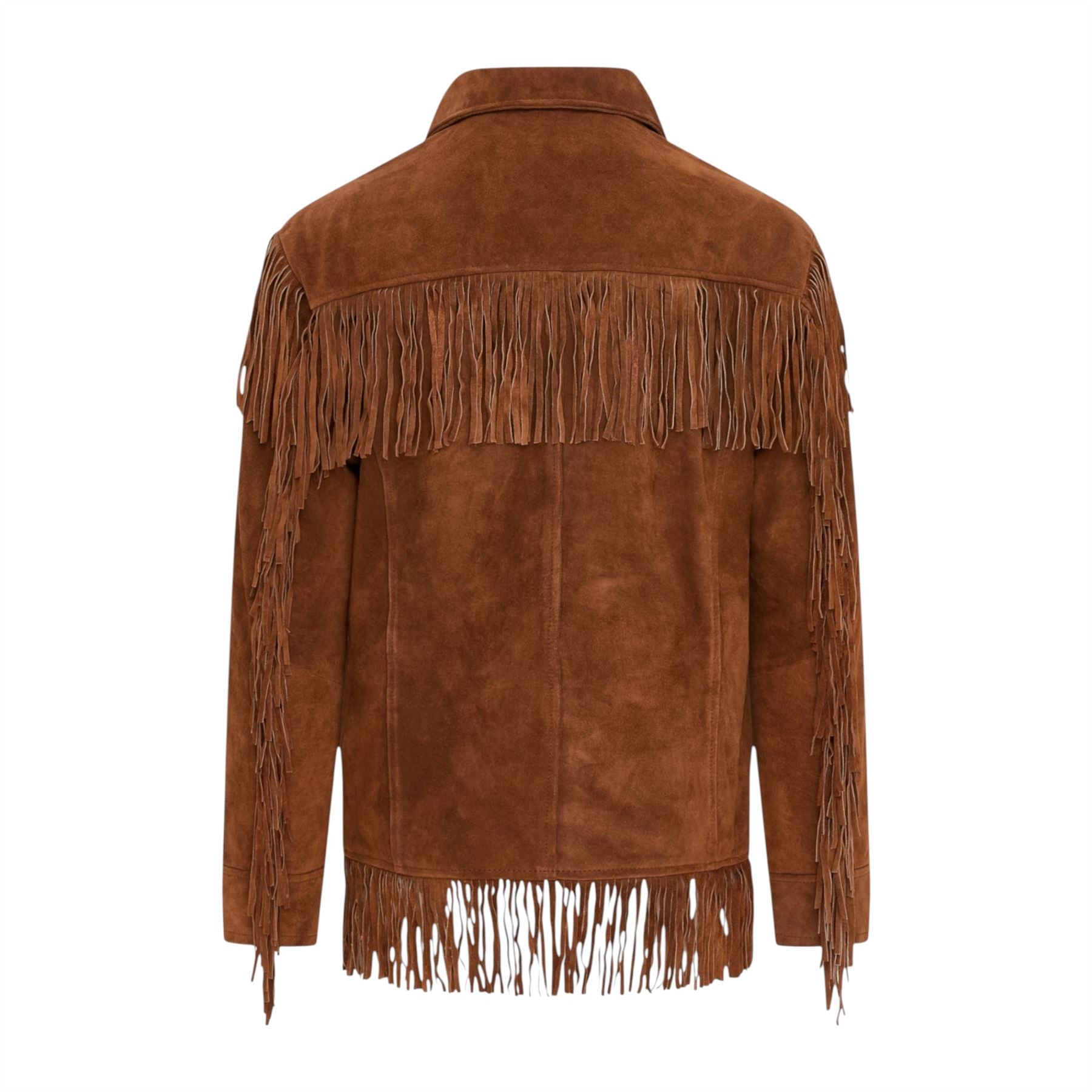 Men's Retro Cowboy Suede Leather Fringe Jacket - Western - Image 6