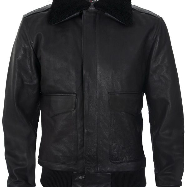 Mens A2 Cowhide Bomber Jacket-Caistor