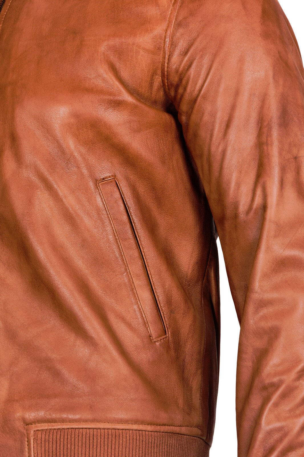 Mens Varsity Leather Bomber Jacket-Camelford - Image 12