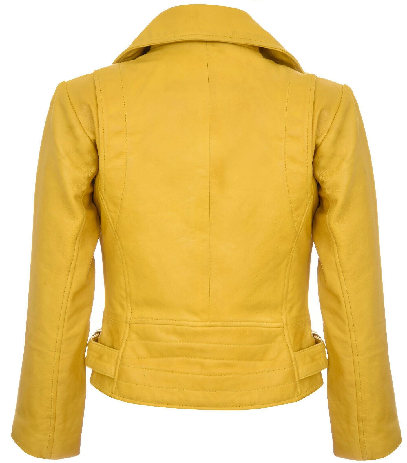 Womens Vintage Leather Biker Jacket-Luton - Image 11