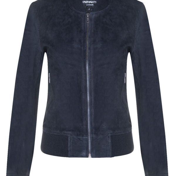 Womens Classic MA-1 Suede Bomber Jacket-Newbury