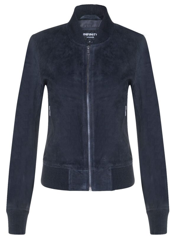 Womens Classic MA-1 Suede Bomber Jacket-Newbury