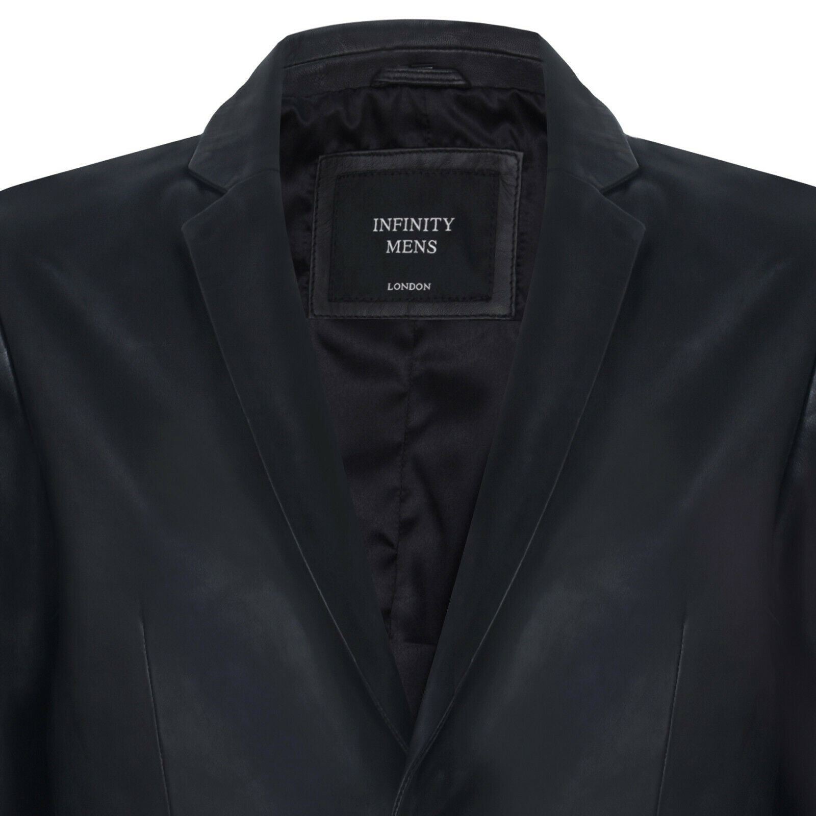 Mens Leather Classic 2 Button Blazer Jacket-Dronfield - Image 8