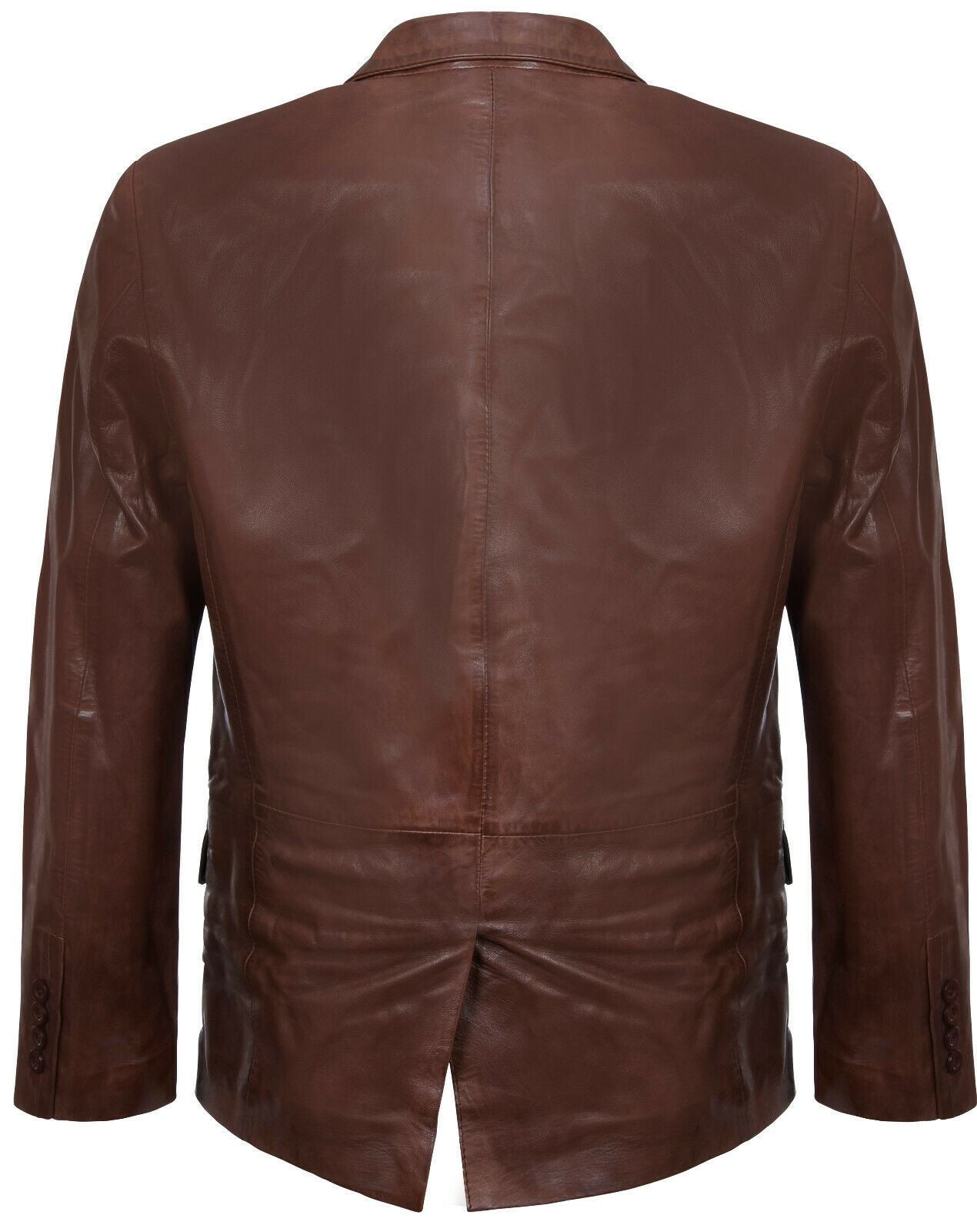 Mens Leather Classic 2 Button Blazer Jacket-Dronfield - Image 3