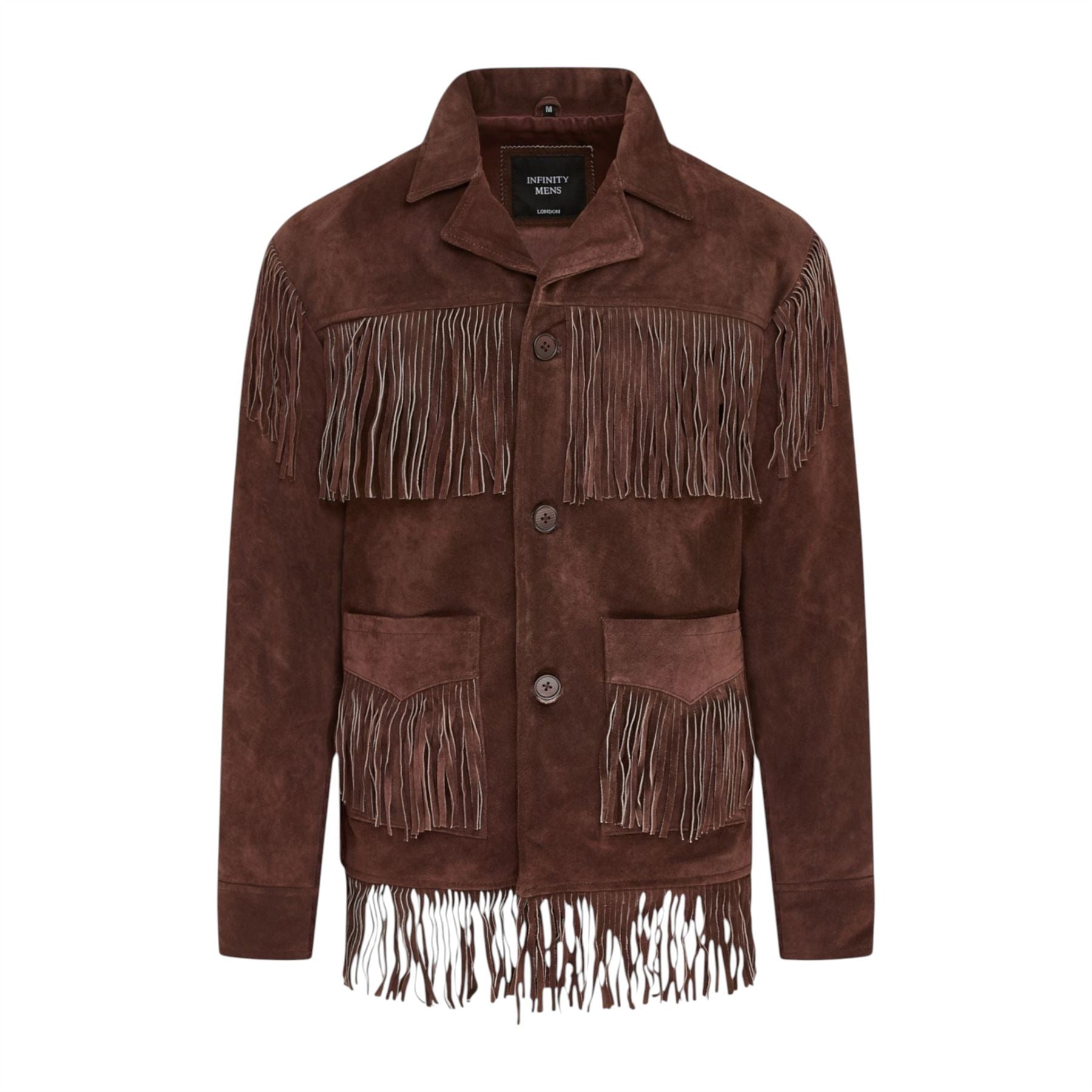 Men's Retro Cowboy Suede Leather Fringe Jacket - Western - Image 10