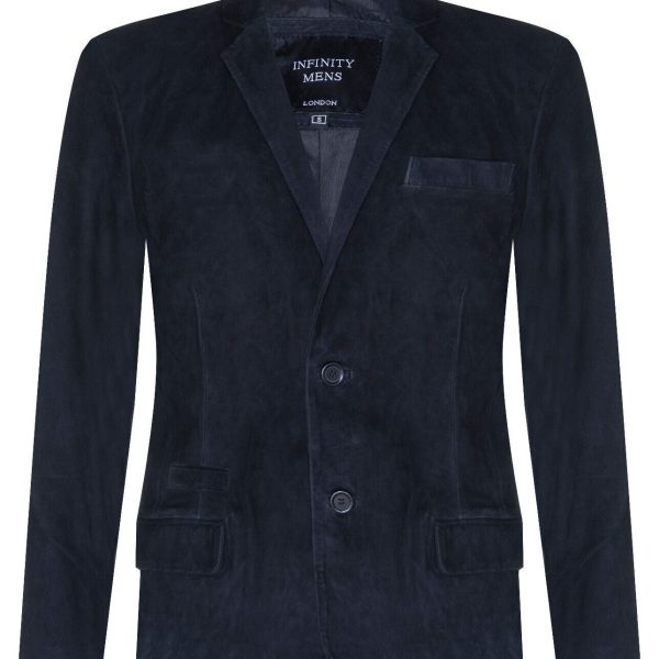 Mens Suede Italian Blazer Jacket-Dorking