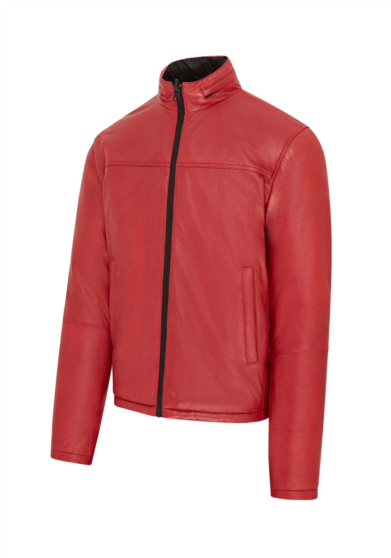 Mens Hooded Reversible Bomber Leather Jacket - Raufoss - Image 22
