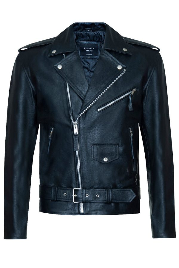 Mens Brando RED INDIAN Leather Jacket - Tadley