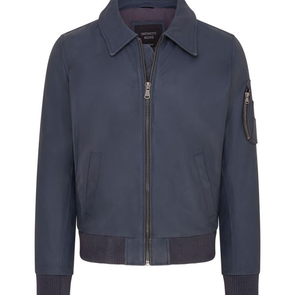 Mens A2 Cowhide Leather Bomber Jacket-Eura
