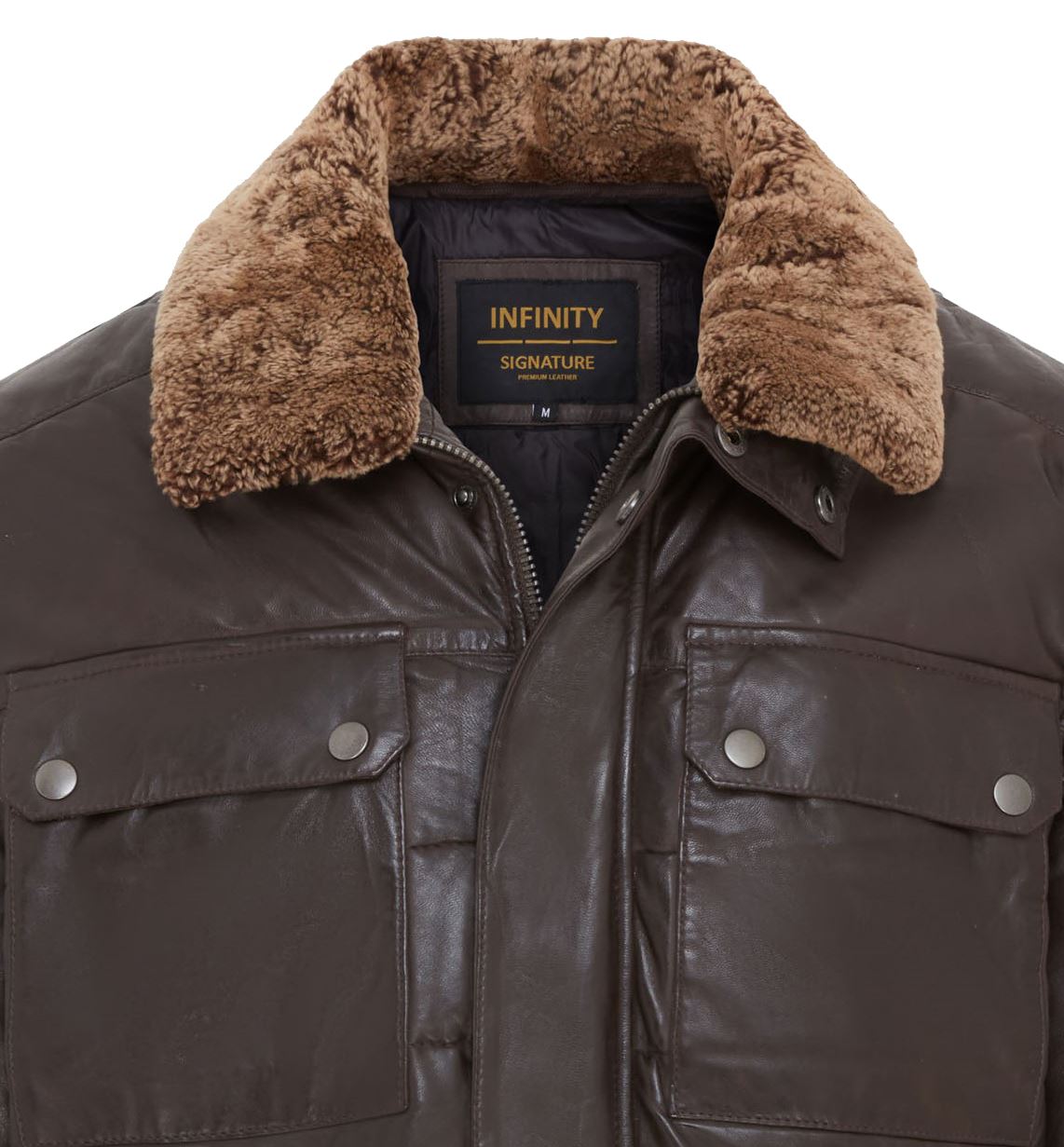 Mens Leather Puffer Quilted Jacket - Farsund - Image 6