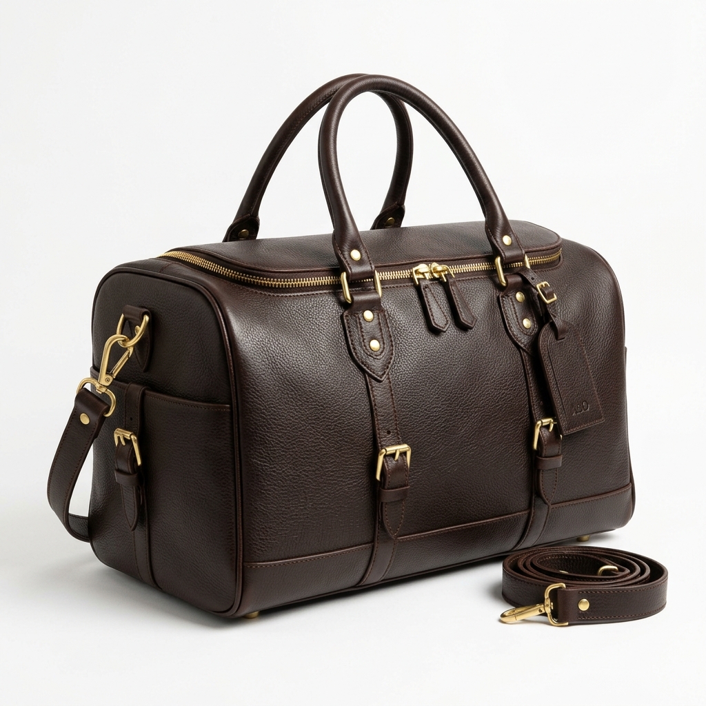 The Executive Leather Weekender Duffle: Handcrafted Luggage for UK Getaways