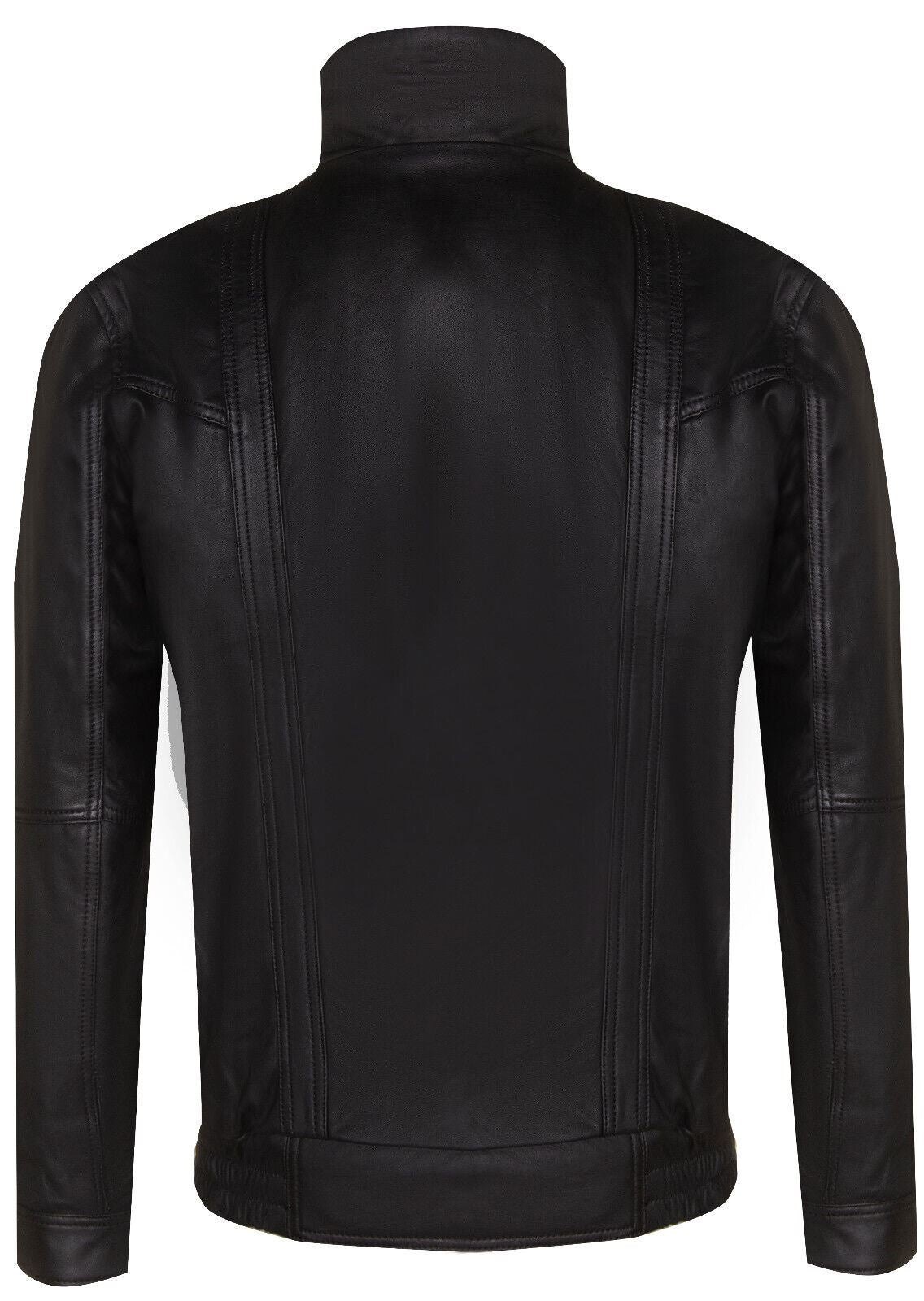 Mens Classic Leather Bluson Bomber Jacket-Cranbrook - Image 4