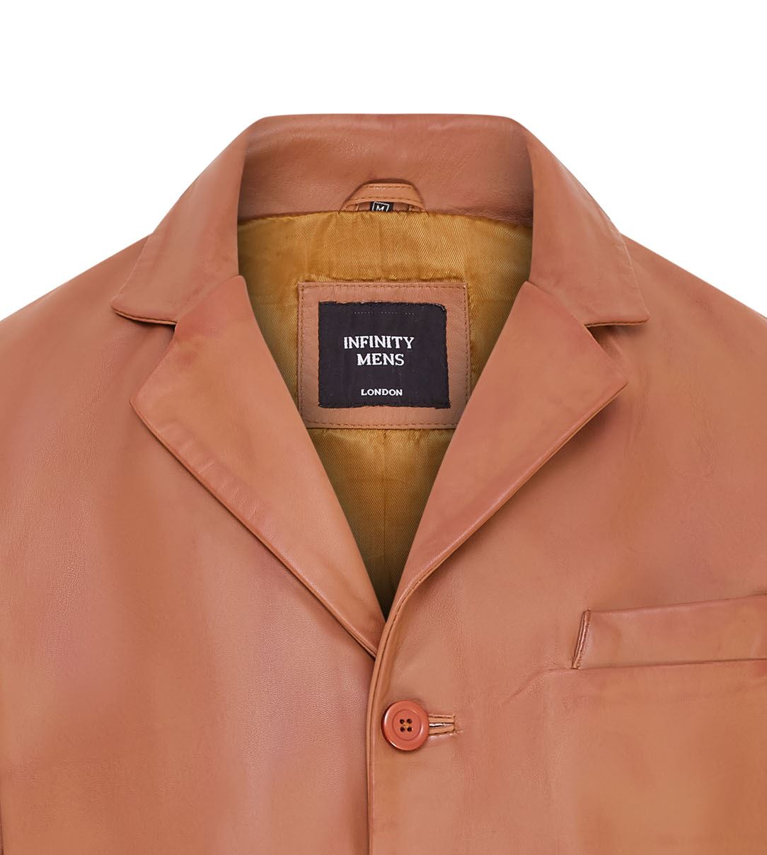 Mens 3 Button Italian Leather Blazer Jacket - Fauske - Image 11