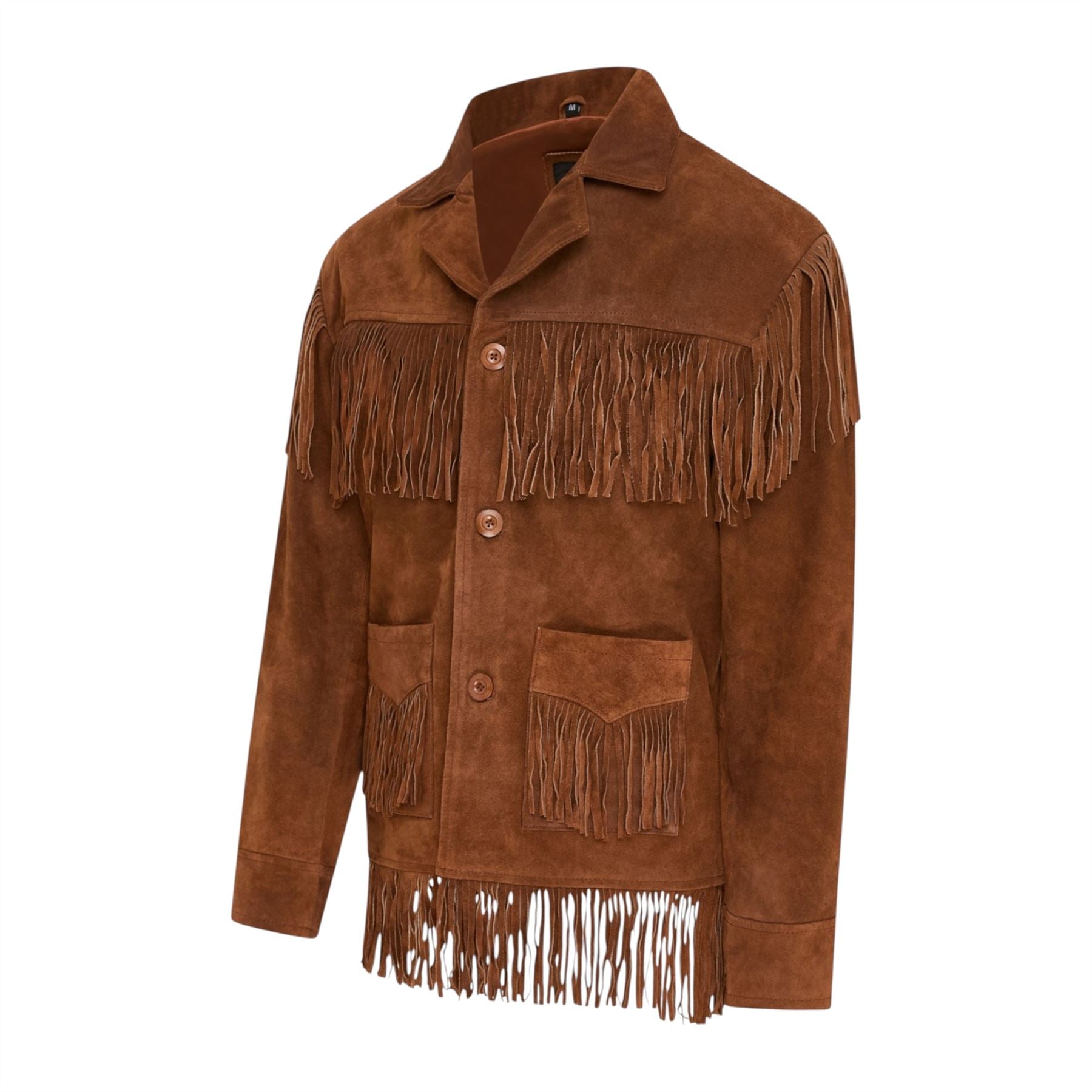 Men's Retro Cowboy Suede Leather Fringe Jacket - Western - Image 5