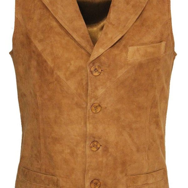 Mens Smooth Suede Leather Waistcoat-Gillingham