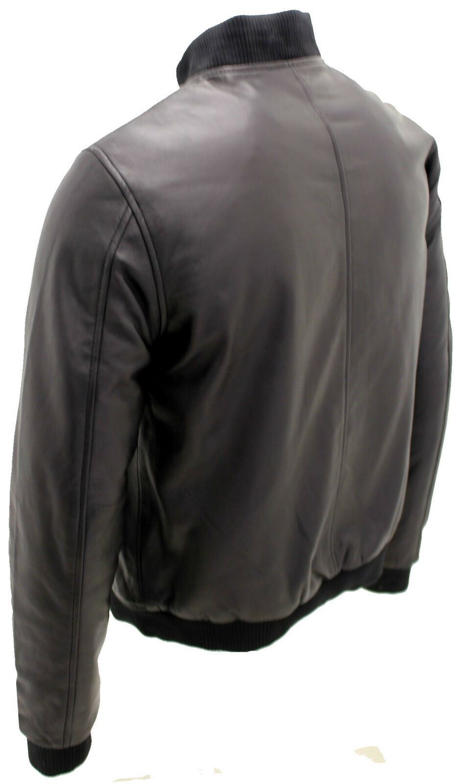 Mens Varsity Leather Bomber Jacket-Camelford - Image 4
